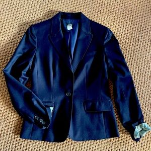 New J.Crew Navy Felted Wool Blazer Sz 8